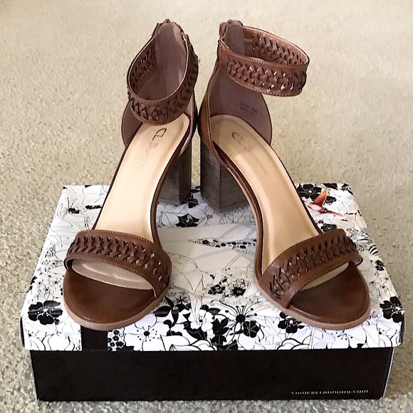 🆕🔥CHINESE LAUNDRY SUPER CUTE/BROWN&ZIPPER🆙OPEN TOE REALLY PRETTY BROWN👀PICS - Picture 5 of 15